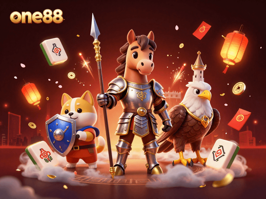 Engage in exciting gaming at one88 with dynamic characters and vibrant casino elements.