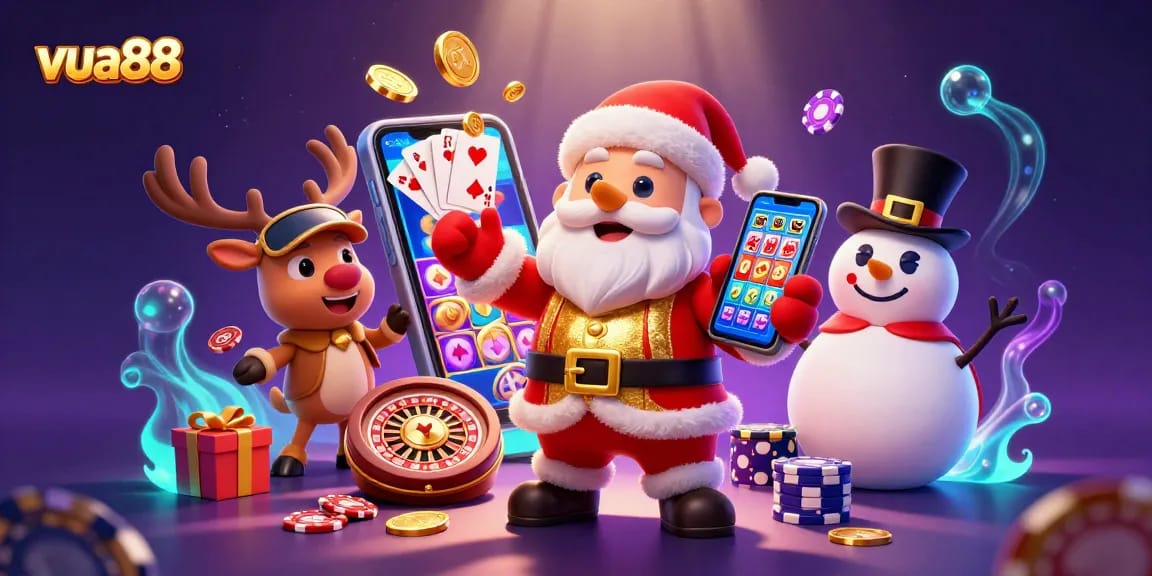 Experience the excitement at VUA88 with vibrant slot games and dynamic casino scenes.