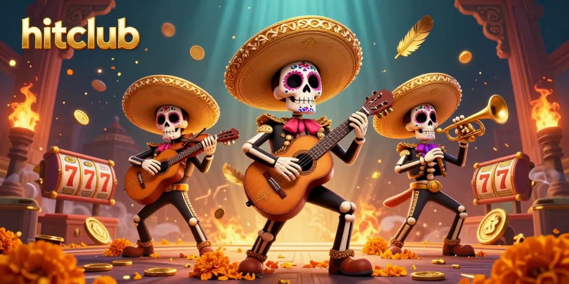 Hitclub's mariachi band captures thrilling moments in a vibrant casino scene.