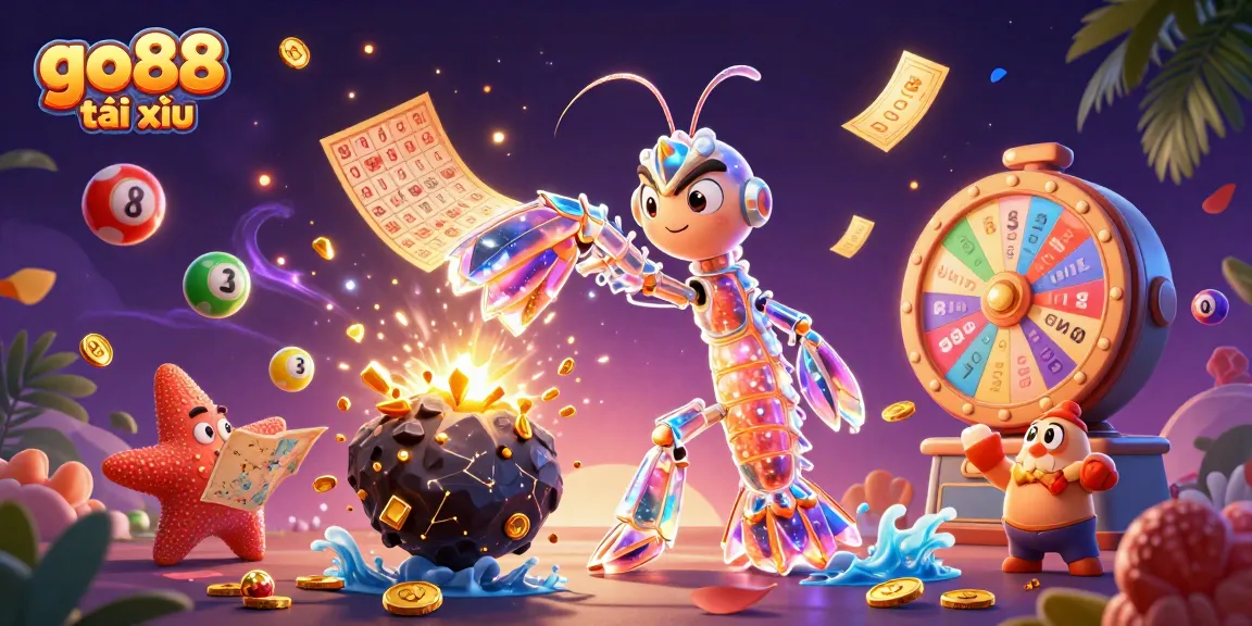 Win big with go88 tài xỉu in an explosive 3D casino illustration filled with vibrant gambling elements.
