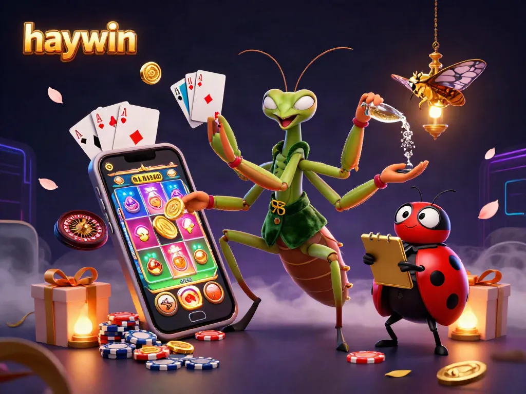 Experience the excitement of haywin casinos with a colorful illustration showcasing dynamic gameplay elements.