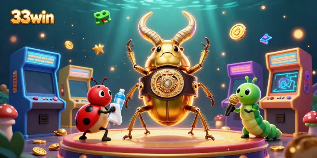 Engage in thrilling gaming action at 33win with exciting 3D characters and vibrant casino elements.