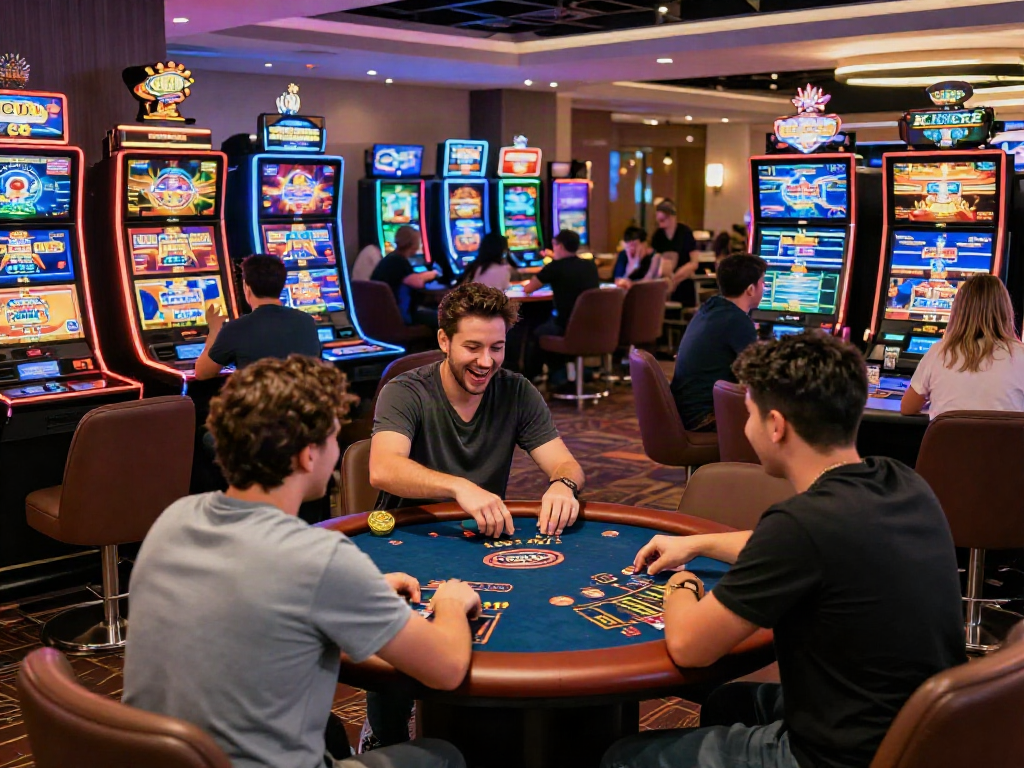 Players enjoying an online casino not on Gamstop experience with vibrant games.