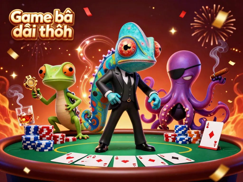 Experience exciting Game bài đổi thưởng with 3D characters engaged in thrilling poker gameplay.
