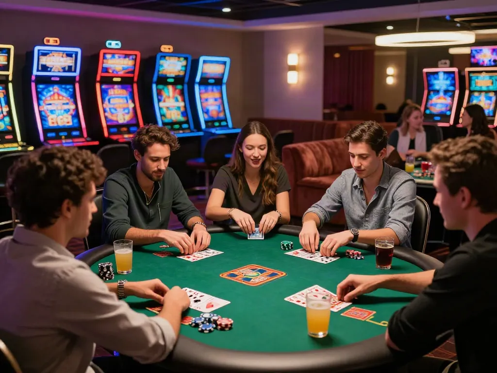 Interactive gaming atmosphere showcasing players at an online casino not on gamstop.