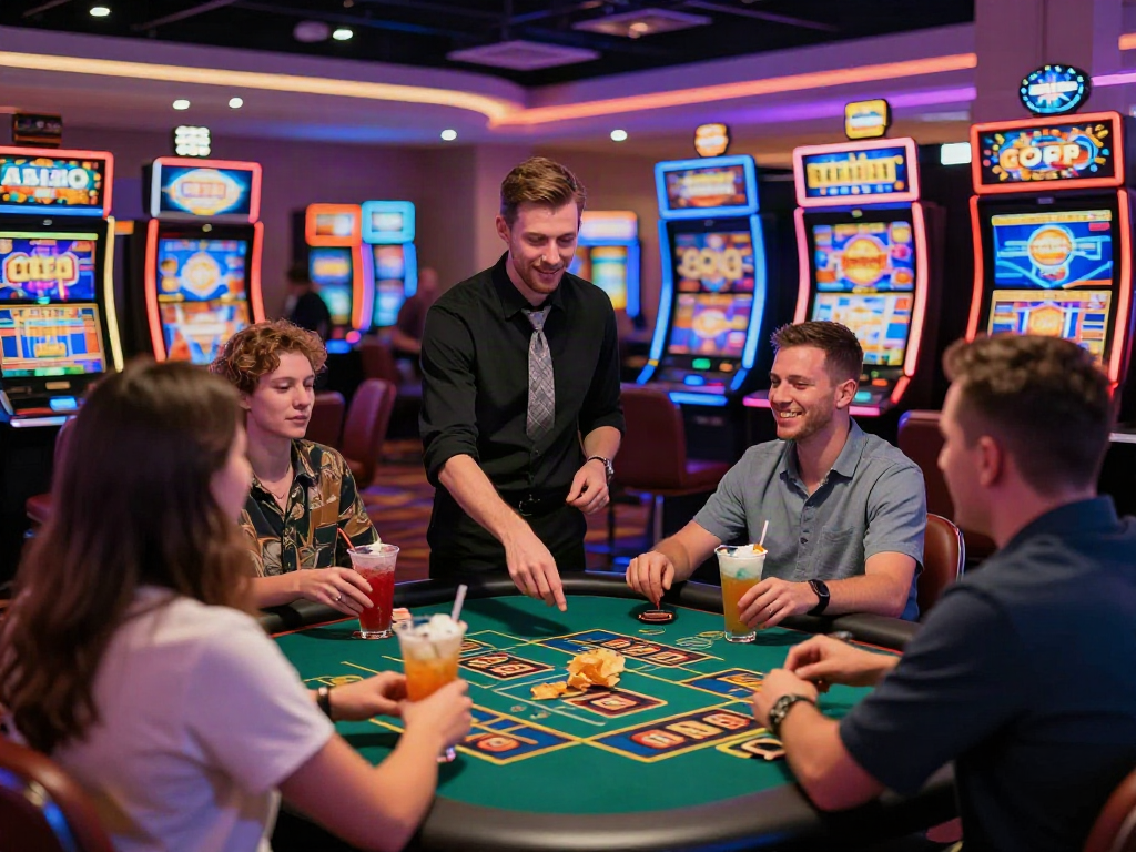 Exciting scene of players at a non GamStop casino, highlighting the thrill of gaming and community engagement.