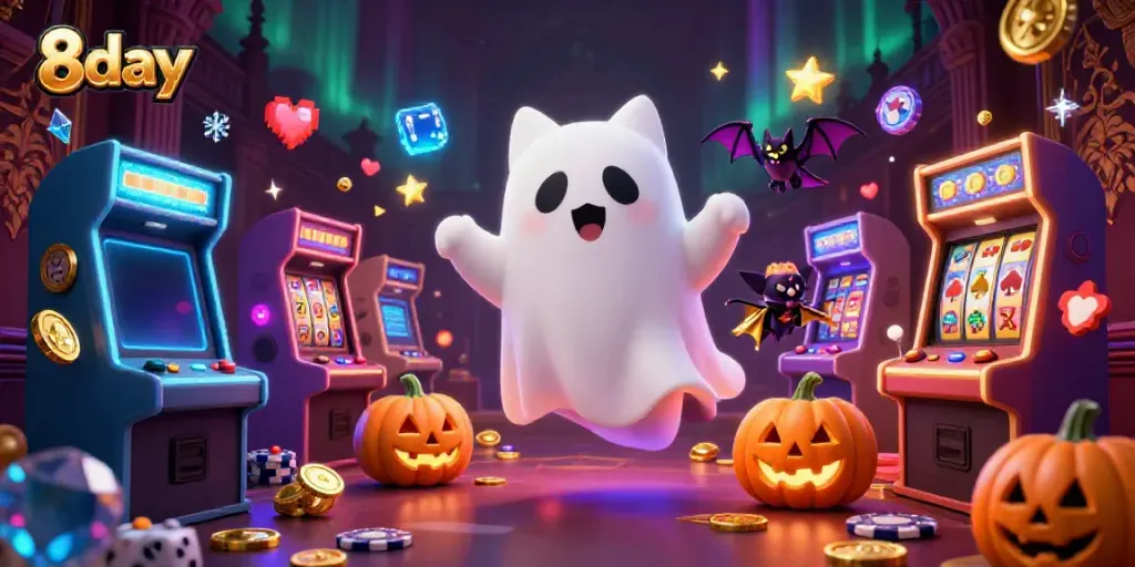 Play games and win with 8day casino's enchanting ghost cat in a haunted gaming mansion.