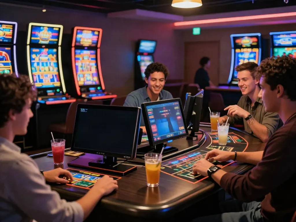 Exciting online casino not on gamstop experience with friends enjoying gaming.