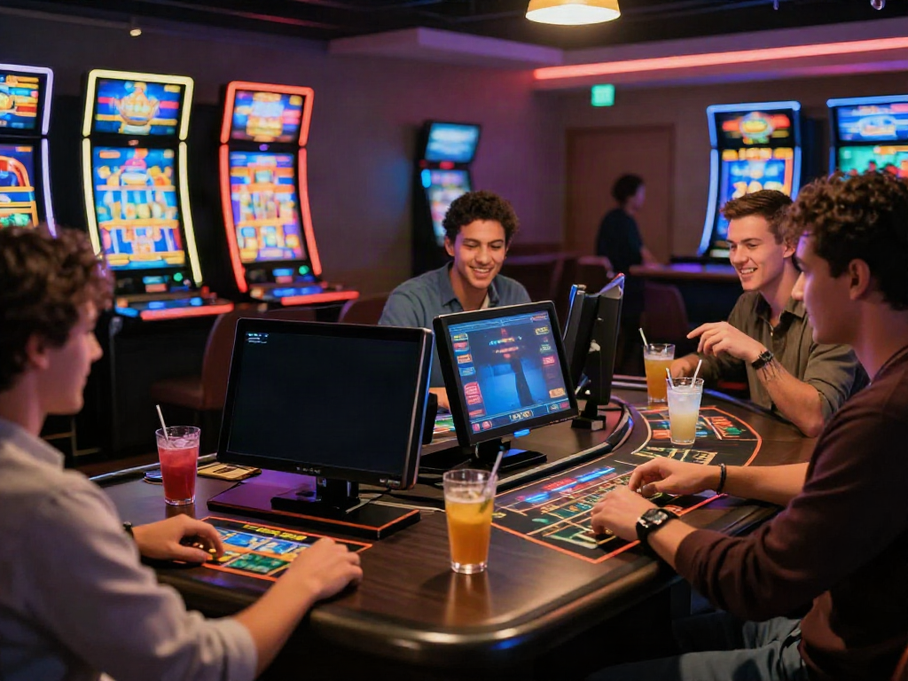 Exciting online casino not on gamstop experience with friends enjoying gaming.