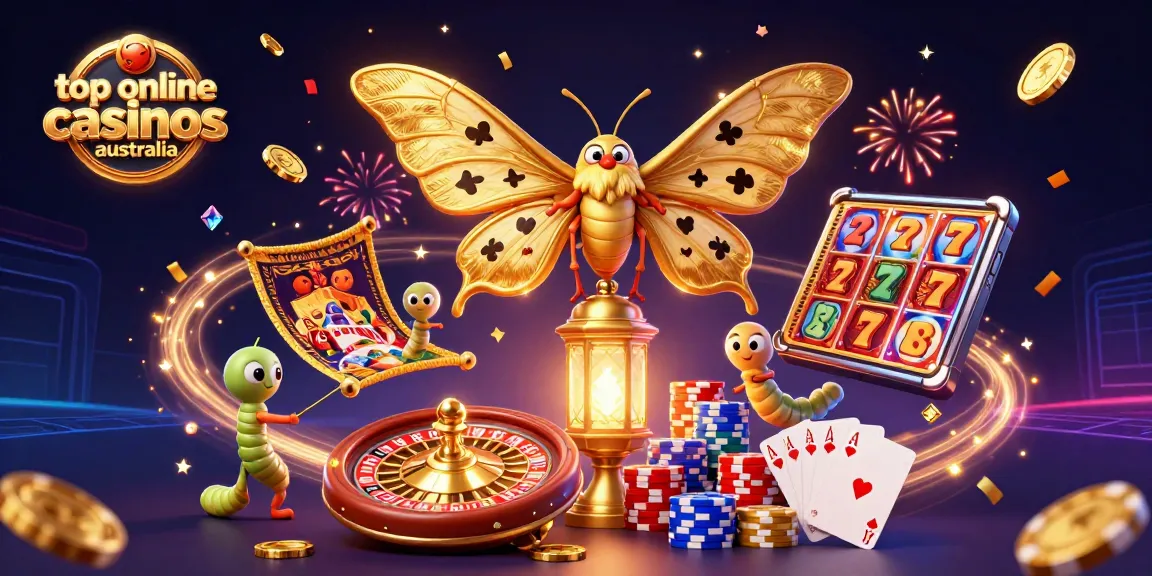 Experience thrilling gaming at the top online casinos Australia with vibrant 3D illustration of casino scenes.
