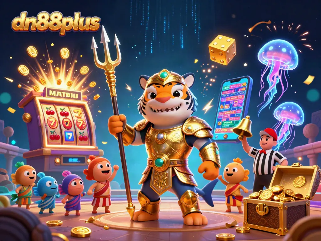 Experience exciting gameplay at dn88plus with a vibrant underwater casino themed illustration.
