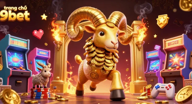 Engage with trang chủ 9bet as the golden ram charges into action amidst glowing arcade machines.