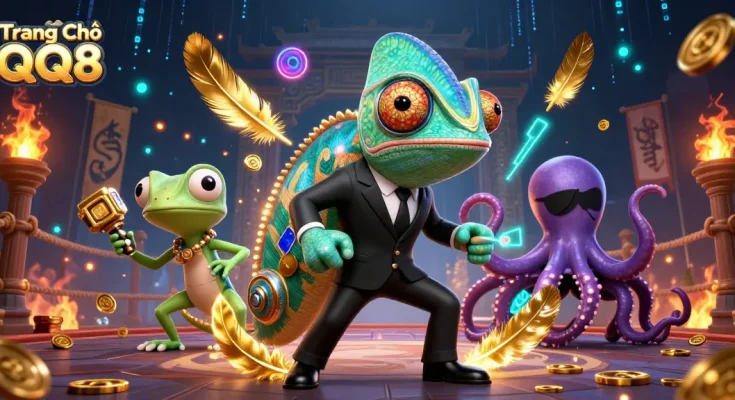 Engage in thrilling gameplay with diverse options at Trang Chủ QQ8 featuring colorful characters and casino elements.