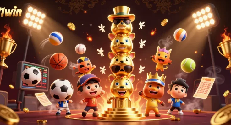 Engage with 11WIN's excitement through dynamic sports betting action and vibrant casino visuals.