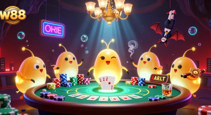 Illuminate your game at w88's casino with glowing elements and vibrant action.